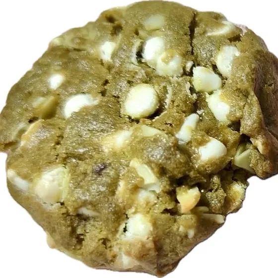 Matcha cookie with white chips and nuts